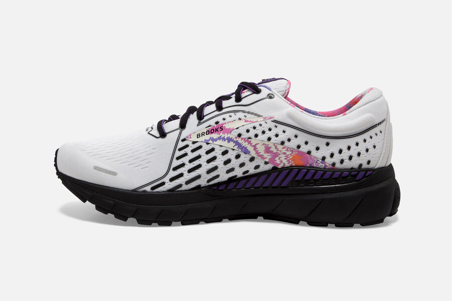 Brooks Israel Adrenaline GTS 21 Road Running Shoes Mens - White/Black/Purple - KXY-487592